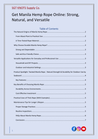 Get Manila Hemp Rope Online Strong, Natural, and Versatile