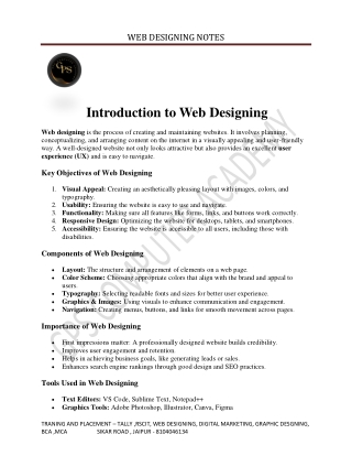 WEB DESIGNING NOTES