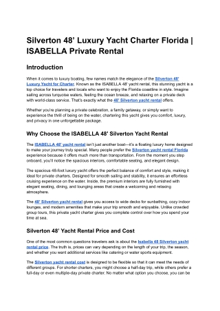 Silverton 48’ Luxury Yacht Charter Florida | ISABELLA Private Rental