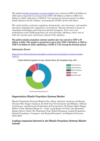 Missile Propulsion Systems Market Size and Growth Drivers 2024–2032