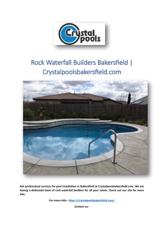 Rock Waterfall Builders Bakersfield | Crystalpoolsbakersfield.com