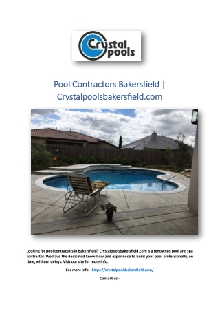 Pool Contractors Bakersfield | Crystalpoolsbakersfield.com