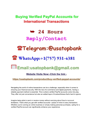 Buy Verified PayPal Accounts Online Presentations Channel