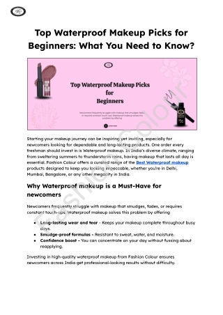 Top Waterproof Makeup Picks for Beginners