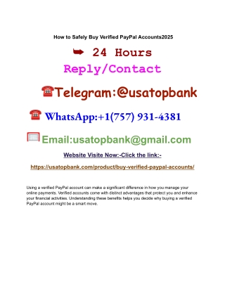 How to Safely Buy Verified PayPal Accounts2025