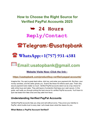 How to  the Right Source for Verified PayPal Accounts 2025-2026