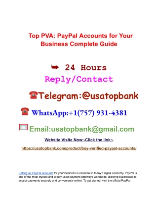 Top PVA_ PayPal Accounts for Your Business Complete Guide