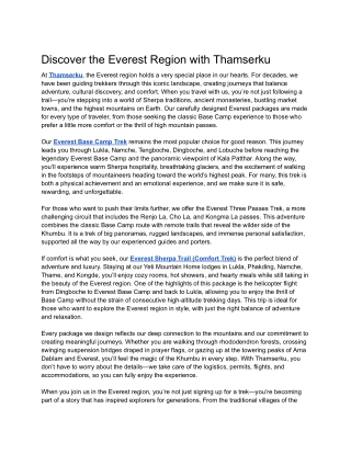 Discover the Everest Region with Thamserku