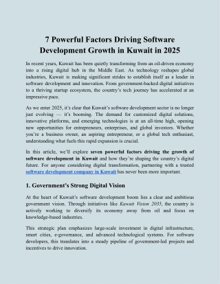 Why Software Development in Kuwait is Booming: 7 Key Drivers in 2025