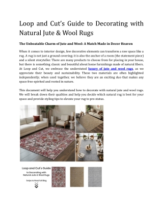 Loop and Cut’s Guide to Decorating with Natural Jute & Wool Rugs
