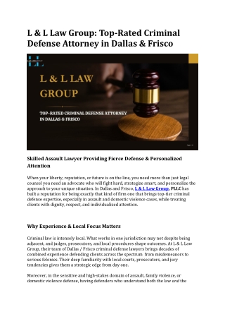 Top-Rated Assault & Family Violence Defense – L & L Law Group