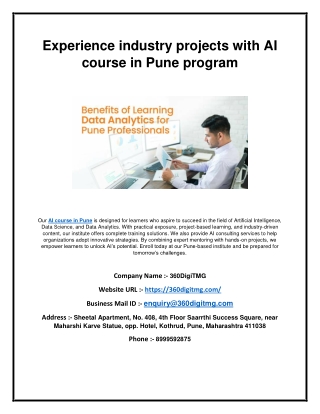 Experience industry projects with AI course in Pune program