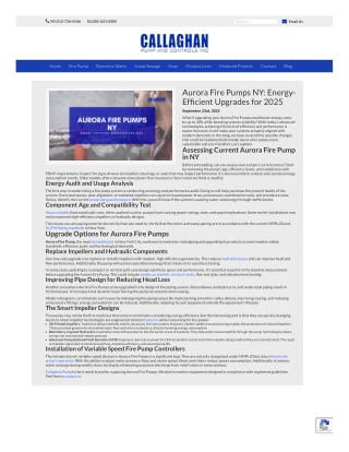 Aurora Fire Pumps NY Energy-Efficient Upgrades for 2025