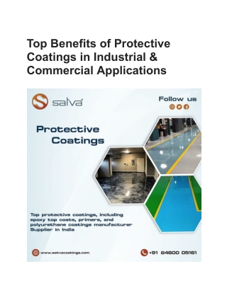 Top Benefits of Protective Coatings in Industrial & Commercial Applications