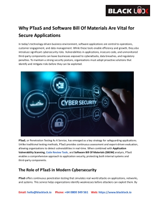 Why PTaaS and Software Bill Of Materials Are Vital for Secure Applications