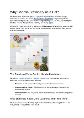 Why Choose Stationery as a Gift?