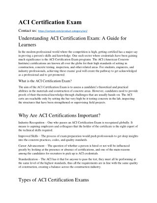 ACI Certification Exam