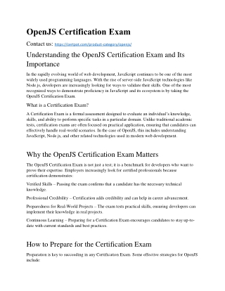 OpenJS Certification Exam
