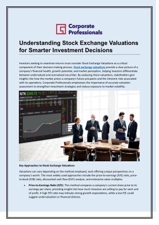 Understanding Stock Exchange Valuations for Smarter Investment Decisions