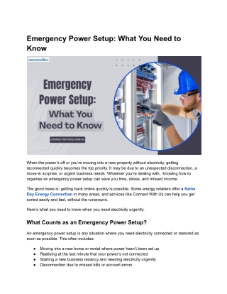 Emergency Power Setup_ What You Need to Know