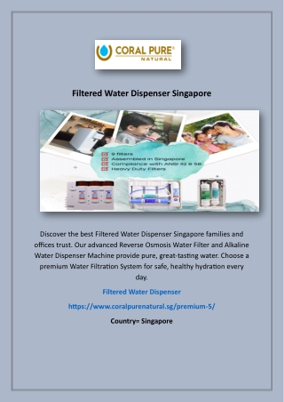 Filtered Water Dispenser Singapore
