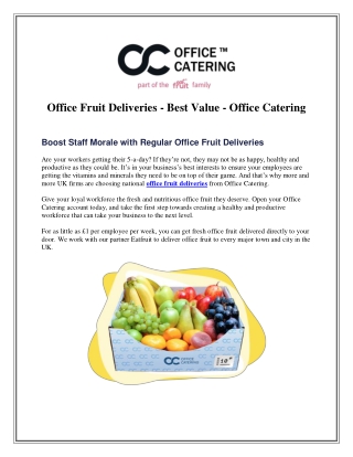 Office Fruit Deliveries - Best Value - Office Catering