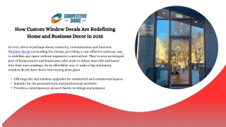 How Custom Window Decals Are Redefining Home and Business Decor in 2025