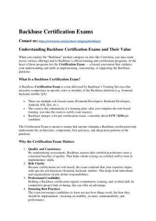 Backbase Certification Exams