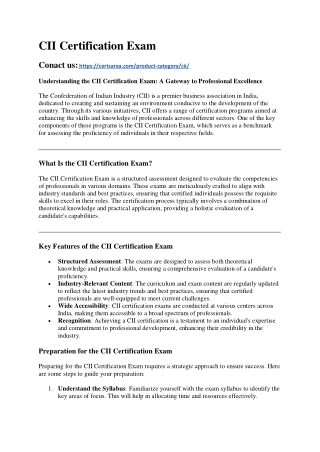 CII Certification Exam