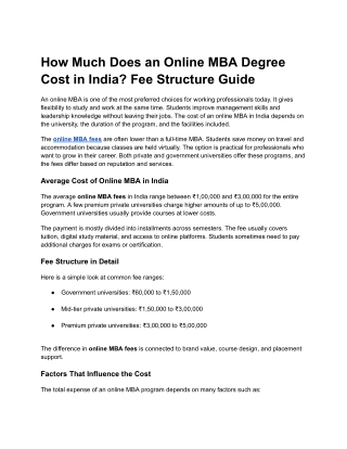 How Much Does an Online MBA Degree Cost in India_ Fee Structure Guide