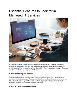 Essential Features to Look for in Managed IT Services