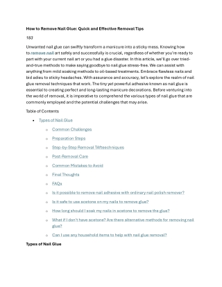 How to Remove Nail Glue