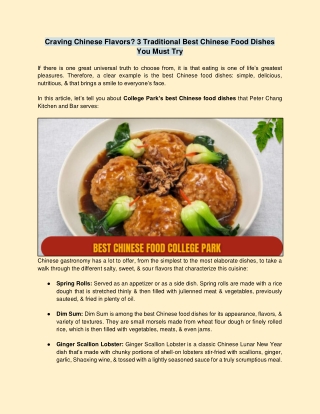 Craving Chinese Flavors? 3 Traditional Best Chinese Food Dishes You Must Try