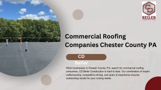 Commercial Roofing Companies Chester County PA