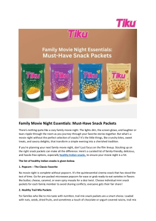 Family Movie Night Essentials Must-Have Snack Packets