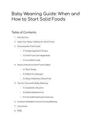 Baby Weaning Guide: When and How to Start Solid Foods