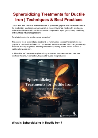 Spheroidizing Treatments for Ductile Iron _ Techniques & Best Practices