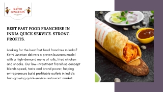 Best Fast Food Franchise in India – Fast Growth, Proven Success