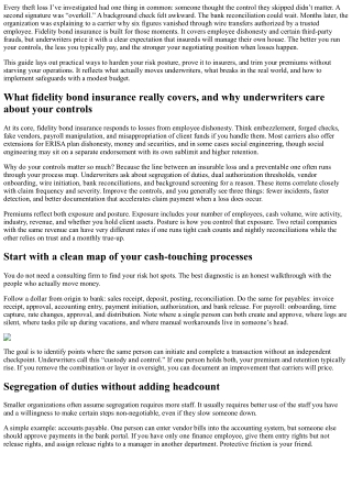 How to Reduce Risk and Lower Fidelity Bond Insurance Costs