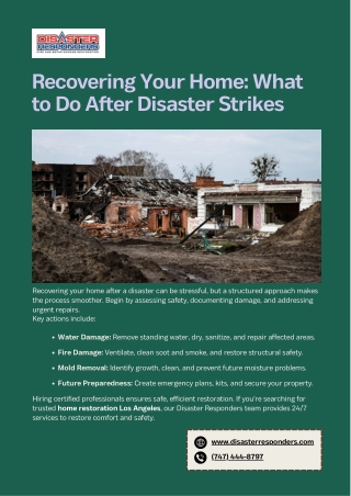 Recovering Your Home What to Do After Disaster Strikes