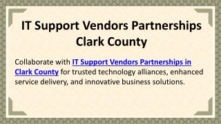 IT Support Vendors Partnerships Clark County