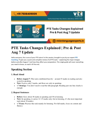 PTE Tasks Changes Explained | Pre & Post Aug 7 Update