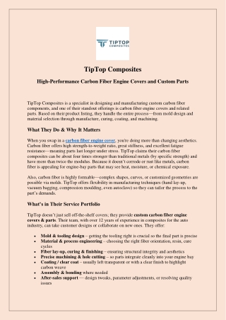TipTop Composites – Custom Carbon Fiber Engine Covers