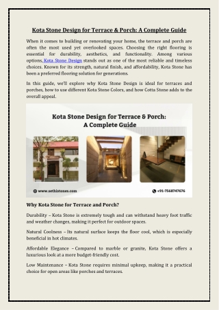Kota Stone Design for Terrace  Porch A Complete Guide