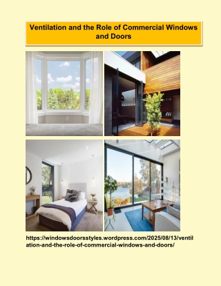 Ventilation and the Role of Commercial Windows and Doors