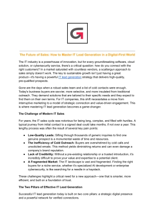 The Future of Sales_ How to Master IT Lead Generation in a Digital-First World