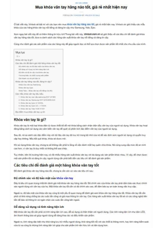 Mua khóa vân tay hãng nào tốt, giá rẻ nhất hiện nay