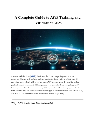 A Complete Guide to AWS Training and Certification 2025