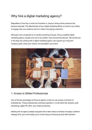Why hire a digital marketing agency