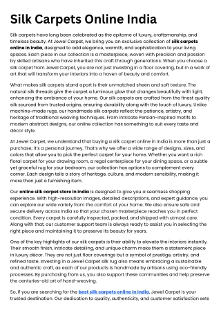 Silk Carpets Online India